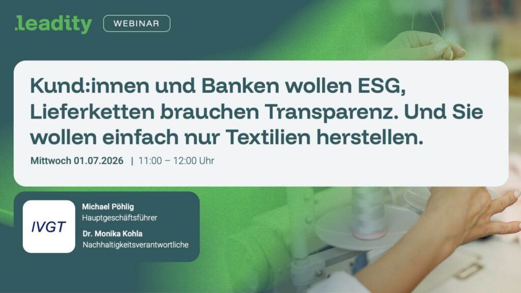 IVGT ESG Textilhersteller Nachhaltigkeit ISO