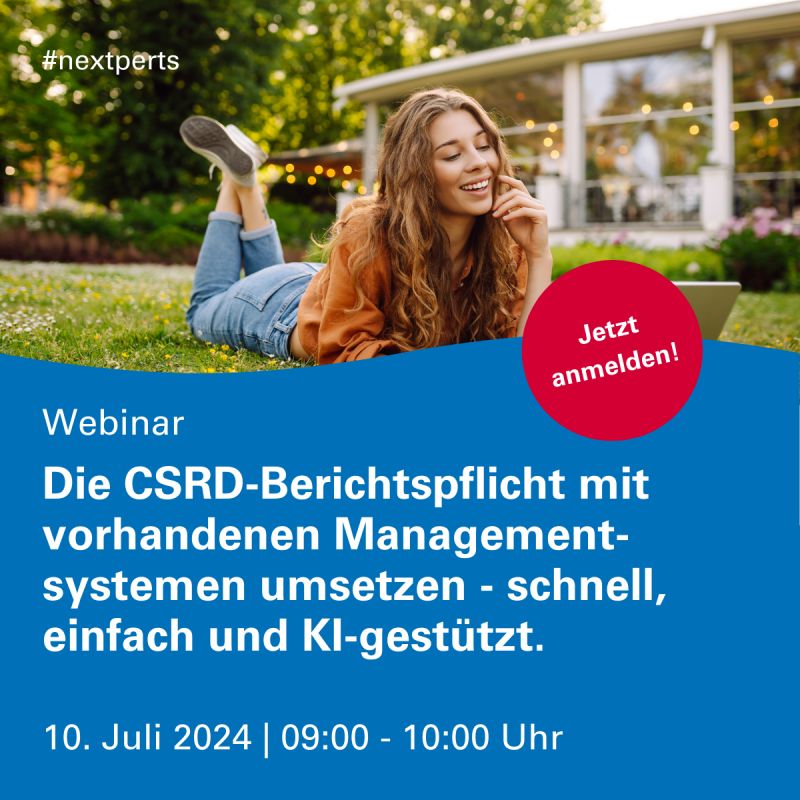 CSRD-Berichtspflicht mit vorhandenen Managementsystemen umsetzen – schnell, einfach und KI-gestützt!