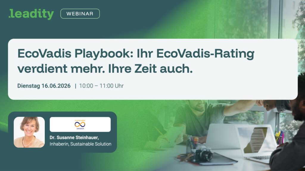 EcoVadis-Rating verbessern durch EcoVadis-Playbook. Ihre EcoVadis-Rating verdient mehr. Ihre Zeit auch. Menschen, die es geschafft haben und ein High Five geben.