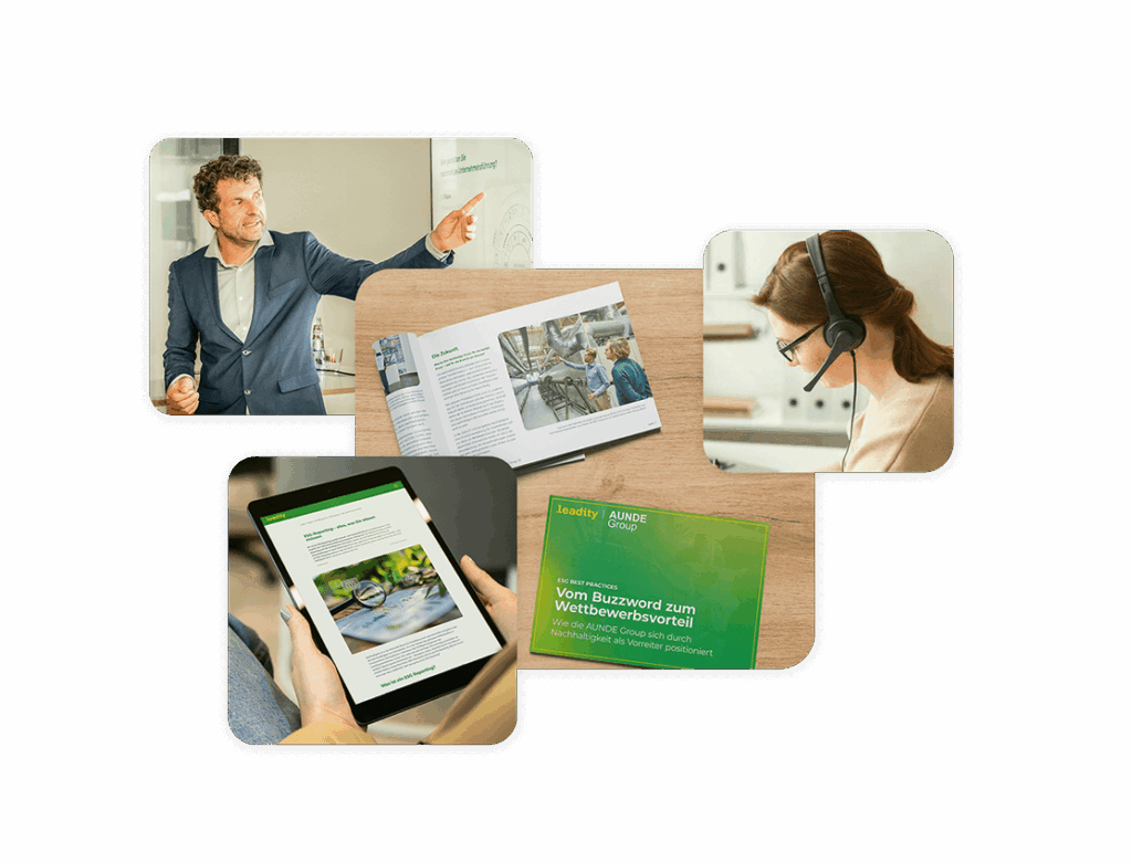 Menü Keyvisual Ressourcen, Webinare, Seminare, Case Studies, Whitepaper