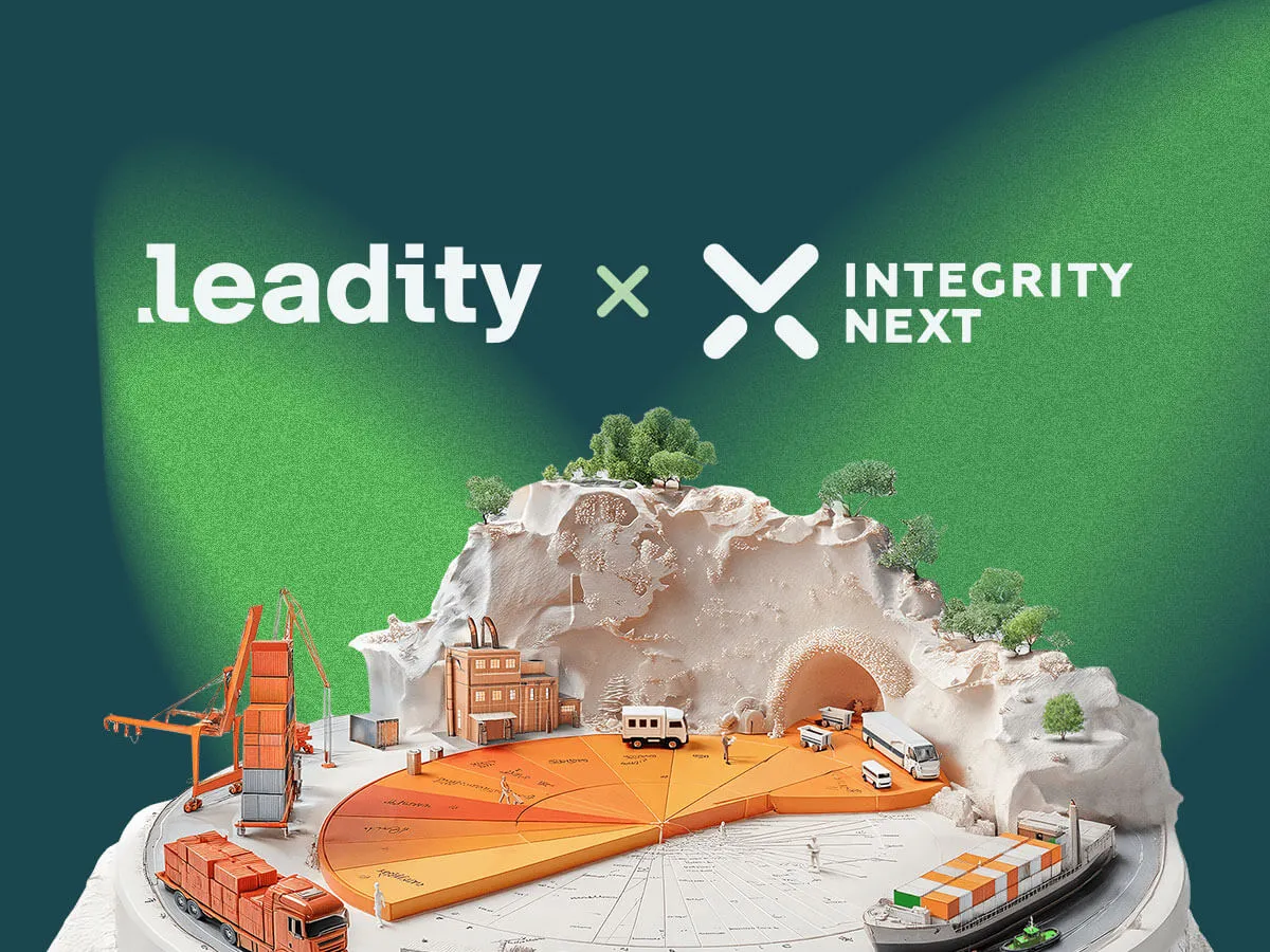 Teaserbild leadity und IntegrityNext Partnerschaft für ESG-Compliance, Lieferkettentransparenz und nachhaltiges Lieferantenmanagement